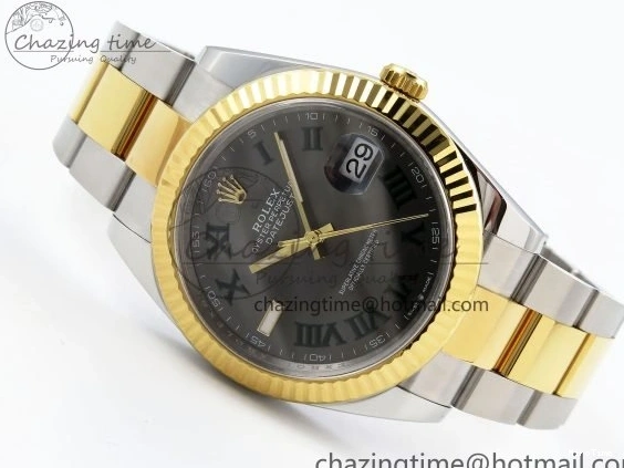MiroTime 0131 DateJust 41 126333 Clean 1:1 Best Edition 904L Steel Gray Dial Green Roman Marker on SS YG Oyster Bracelet VR Popular 1564